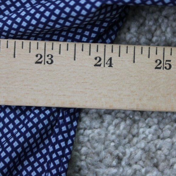 Construct Shirt Mens 17, 32/33 Blue Geometric Slim Fit 4 Way Stretch Flip Cuff - Picture 11 of 13